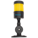 PVO1-124B-Y Светодиодная сигнальная колонна Raventek, диаметр 64 мм, Режим свечения - постоянное без зуммера, 1 цвет Y (желтый), питание 24VDC, универсальное крепление с изменением угла наклона, IP65, кабель 2м