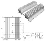 РТР063.1 Радиатор однофазный до 80А, Тепловое сопротивление, RthSA °C/Вт  1,07,  размер 180×144×50 мм, Вес 660 г.