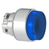 8LM2TQL206 Толкатель кнопки c фиксацией в металлическом корпусе, выступающего типа с подсветкой, (без крепежного основания ..AU120) цвет синий