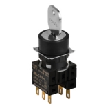 S16KR-1AK2C 2(0-R)/L/2C Селекторный переключатель с ключом, круглый, 16 мм