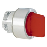 8LM2TSL1334 Переключатель с подсветкой, в металлическом корпусе с короткой ручкой (без крепежного основания ..AU120), 3 положения: слева - с фиксацией, справа без фиксации  1-0<2, цвет Красный