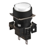 L16RR-EW24 Сигнальная лампа круглая, монтажное отверстие: d=16 мм, плафон: выступающий, цвет: белый, блок индикации: питание 24VDC