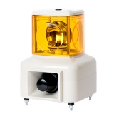MSGS-120-Y, Лампы накаливания, вращающаяся маячковая колонна с сигналом тревоги, сиреной и мелодией, 1 секция, 220В AC, желтый