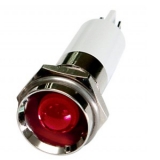 M08P-20R  Светодиодный индикатор D=8 мм, форма головки - юбкой наружу, Питание 220VAC, Цвет красный