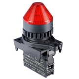 L2RR-L2R Сигнальная лампа круглая, монтажное отверстие 22/25 мм, плафон конусообразный(выступающий), цвет красный, без блока индикации