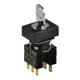 S16KRT-6FK2C 2(R-0-S)/C+R/2C Селекторный переключатель с ключом, прямоугольный, 16 мм