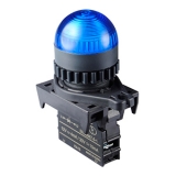 L2RR-L1BL, Контрольная лампа Куполовидная, LED 100-220VAC, НЗ, цвет Голубой
