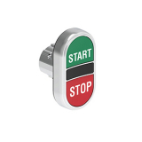 LPSB7133 Кнопка нажатия с двумя плоскими, утапливаемыми кнопками без фиксации, цвета зеленый-красный с символами START-STOP, без крепежного основания LPXAU120M