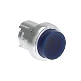 LPSQL206 Металлическая кнопка Platinum диаметром 22 мм, выступающая, с подсветкой, цвет синий, с фиксацией, возврат повторным нажатием, без крепежного основания LPXAU 120M