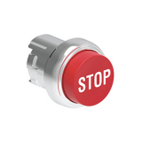 LPSB2134 Нажимная кнопка Platinum диаметром 22 мм, выступающая, без фиксации, с пружинным возвратом, символ STOP, цвет красный, без крепежного основания LPXAU 120M