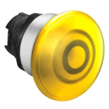 LPCBL6145 Толкатель грибовидной кнопки d=40 мм в пластиковом корпусе, с возможностью установки подсветки, без фиксации, (без крепежного основания ..AU120), цвет желтый