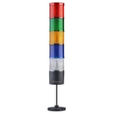 SNT-7013-CB5-10U Светосигнальная колонна, 70 мм, 5 секций, стробоскопический эффект, зуммер, 12-24V AC/DC, RGYBW, IP65