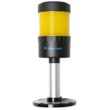 PVO2-124B-Y Светодиодная сигнальная колонна Raventek, диаметр 64 мм, Режим свечения - постоянное, без зуммера, 1 цвет Y (желтый), питание 24VDC, установка на горизонтальную поверхность, IP65, кабель 2м