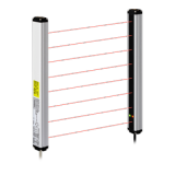 BW20-08P DC12-24V Барьер безопасности инфракрасный, корпус металл. В комплекте излучатель + приемник + кронштейны. Колич. оптич. осей - 08, Шаг опт. осей - 20мм. Расст. срабат.0,1...7 м, выход PNP, Питание 12-24VDC, IP65