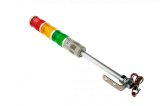 MT45-RYG24B Светосигнальная колонна с зуммером 80 дБ, D=45 мм, постоянное свечение, установка на стойку с кронштейном для настенного монтажа, Питание 24В AC/DC, LED, красный/желтый/зеленый. t раб. -10...+50 С, IP40