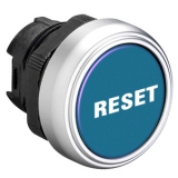 LPCB1196 Толкатель кнопки в пластиковом корпусе, утапливаемый, без фиксации, (без крепежного основания ..AU120), цвет синий, с симоволом "RESET"