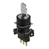 S16KR-4CKC 2(S-0-S)/L+C+R/1C Селекторный переключатель с ключом, круглый, 16 мм