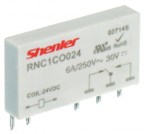 RNC1CO024 Реле электромеханическое, пластиковый корпус, 1С, коммутируемый ток 6A, напряжение катушки 24 VDC
