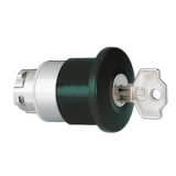 8LM2TB6542G507 Толкатель грибовидной кнопки d=40 мм в металлическом корпусе, для простой остановки, с фиксацией, возврат ключом G507, (без крепежного основания ..AU120), цвет черный