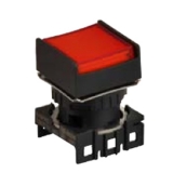 S16PRS-H4R RED Кнопочный выключатель, квадратный, позиция: 16 мм,тип ограждения: с ограждением с 2 сторон, тип эксплуатации: фиксируемые (с подсветкой), красный