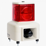 MSGT-120-R 220VAC Светодиодная сигнальная колонна, квадратный корпус, громкость звука 100 дБ, питание 220V AC, 1 секция, цвет красный