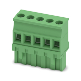 MVSTBR 2.5/5-ST-5.08 Разъемы для печатной платы, номинальный ток: 12 A, расчетное напряжение (III/2): 320 В, полюсов: 5, размер шага: 5,08 мм, тип подключения: Винтовой зажим с натяжной гильзой, цвет: зеленый