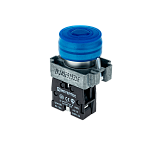 MTB2-BPZ116 Кнопка в кожухе, синяя, 1NO, мет.