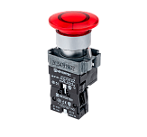 MTB2-BW4614 Кнопка грибовидная с LED подсветкой без фиксации, 24V AC/DC, 1NC, красный, ?40 мм, мет.