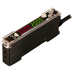 BF5R-D1-N Усилитель оптоволоконный, Высокий КПД, двойной  цифровой дисплей, размер 10x30x70 мм, питание12-24VDC, красный СИД 660 нм, режим работы - на свет/на затемнение. выход NPN, таймер от 1 до 5000 мс.