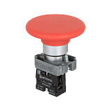 MTB2-BRZ124 Кнопка грибовидная без фиксации, 1NC, красный, O60 мм, мет.