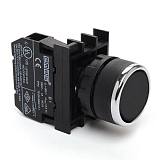 B100DH Кнопка нажимная круглая Ø22 мм. без фиксации, черная (1НО) IP50 preview