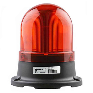 SNT-115-B-1 Сигнальный маяк 100 мм, куполовидный, монтаж на поверхность, 5 режимов свечения, Красный, 12-24V AC/DC, IP65. Зуммер