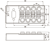 DB080803-0-DP Распределительная коробка M8x1x3 пин/8 отверстий/D-SUB адаптер/ PNP выход