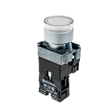 MTB2-BW3163 Кнопка с LED подсветкой, белая, 220V AC/DC, 1NO, мет.