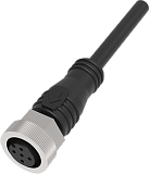 QE12-N5F10 Разъём прямой с кабелем. Разъем: M12, 5pin, мама (гнездо), медно-никелевый сплав + PVC, Imax-4A, 250VAC/DC, IP67, -30˚С…90˚С; Кабель: 5-жильный, длина 10 м preview