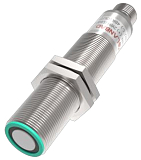 UR18-CM1DNH-E2 Ультразвуковой датчик M18, дистанция сраб. Sn=60-1000 мм, питание 15...30VDC, NPN , режим гистерезиса, диффузное отражение, никелир. латунь, разъём М12 4-pin, в комплекте ответная часть разъём М12 4-pin с кабелем 2м + кронштейн, IP67