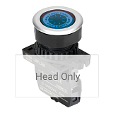 L3RF-L3B Круглая плоская сигнальная лампа, утопленная, цвет синий, диаметр 30 мм (БЕЗ блока подсветки)