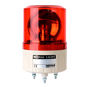 APG-02-R Сигнальный маяк d=86?131мм (плафон с плоским верхом), монтаж на шпильках 3?M4, модуль с лампой накаливания (BA15S) вращающегося свечения: красный, питание 24VAC/DC, IP42