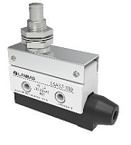 LSAR7-310 Мини концевой выключатель, металлический корпус, Тип толкателя - высокий плунжер (нажимной толкатель стержени D=8,3мм), крпление основания толкателя под M12, НО/НЗ (10A/250V)