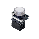 MTB4-BW31713 Кнопка белая с подсветкой, 1NO, 220V AC/DC, IP65, металл