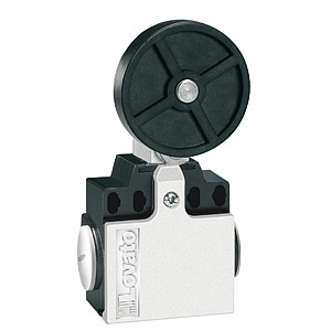 KNE3L11 Концевой выключатель, толкатель рычажный с резиновым роликом, 2 боковых входа 1NO+1NC