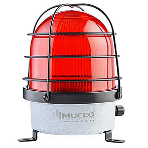 SNT-D12522-B-KFS-1 Сигнальная лампа в алюминиевом корпусе, стробоскопический эффект, Красный, 85-260V AC/DC, IP65. Зуммер