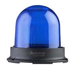 SNT-1212-B-4 Сигнальный маяк 125 мм с расширенным диапазоном питания, стробоскопический эффект, Синий, 24-90V DC / 24-60V AC, IP65. Зуммер