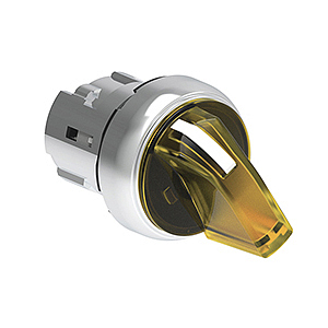 LPSSL1335 Металлический переключатель с короткой ручкой, d=22 мм, 3 положения 1-0<2, фиксация в центральном положении и слева, (без крепежного основания LPXAU 120M), цвет желтый