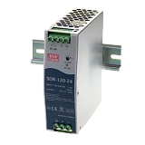 SDR-120-24 Источник питания AC-DC, 120Вт, вход 88…264V AC, 47…63Гц /124…370В DC, выход 24В/5A (пиковый 7,5А), рег. вых 24...28В, изоляция 3000В AC, в кожухе на DIN-рейку 40х125,2х113,5мм, -25…+70°С