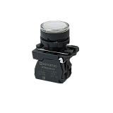 MTB5-AW31713 Кнопка белая с подсветкой, 1NO, 220V AC/DC, IP65, пластик