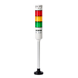 PTE-APB-3FF-RYG, Светодиодная сигнальная колонна, диаметр 56 мм, Пост. свечение + Зуммер (фиксир. звук.), 3 секции, Цвет - Красн./Жёлт./Зеленый. Питание 90-220VAC , алюм. стойка + пласт. основание