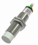 CR18XCN12DPOY Емкостной датчик цилиндрический, M18x80 мм, медно-никелевый сплав, незаподлицо, выход PNP НO, регул. чувствит., расст. сраб. Sn=12 мм, питание 10…30VDC, 35Гц, IP67, кабель 2 м