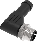 QE12-W5G разъём угловой M12, 5-pin, папа (штекер), медно-никелевый сплав + PVC; 250VAC/DC, IP67, под кабель 4…8мм, винтовые зажимы, -40˚С…85˚С