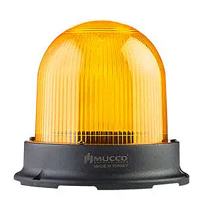 SNT-1212-3 Сигнальный маяк 125 мм с расширенным диапазоном питания, стробоскопический эффект, Жёлтый, 24-230V AC/DC, IP65.